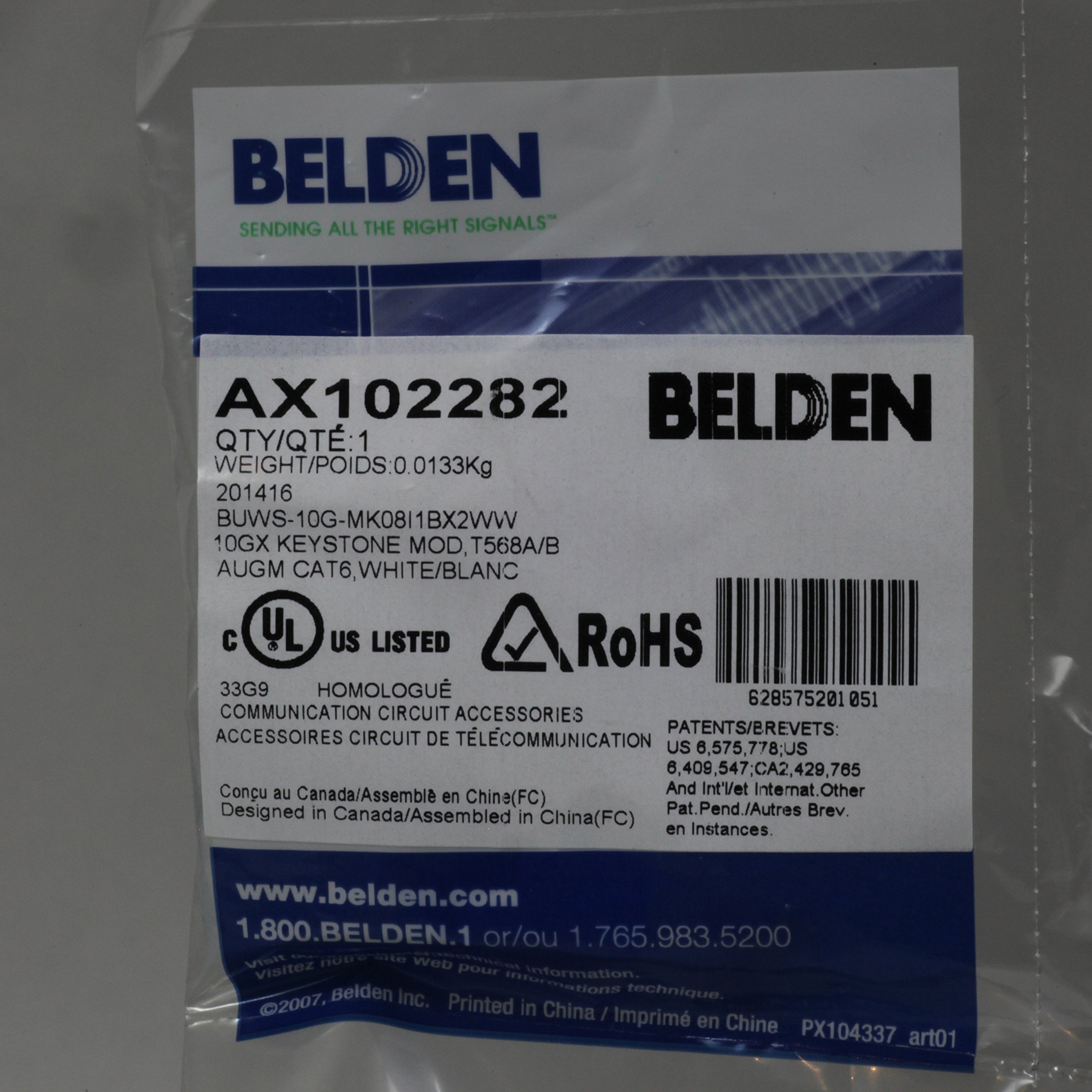 Amazon.com: Belden AX102282 10GX Keystone Jack for Cat 6 and 6a